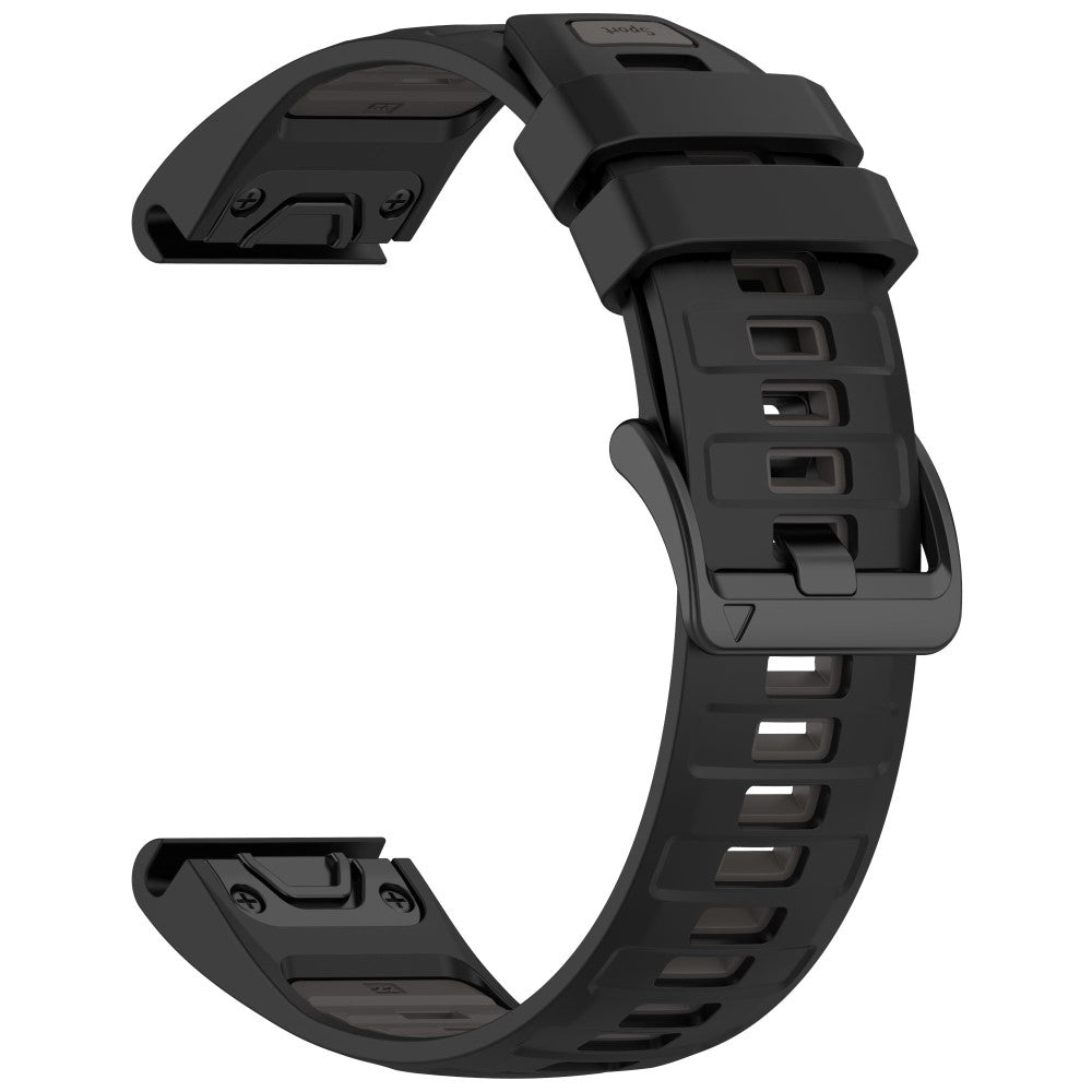 22mm Strap Garmin Fenix 8 47mm / Fenix E 47mm / Quatix 7 Pro Universal Silicone Watch Band - Black+Grey#serie_6