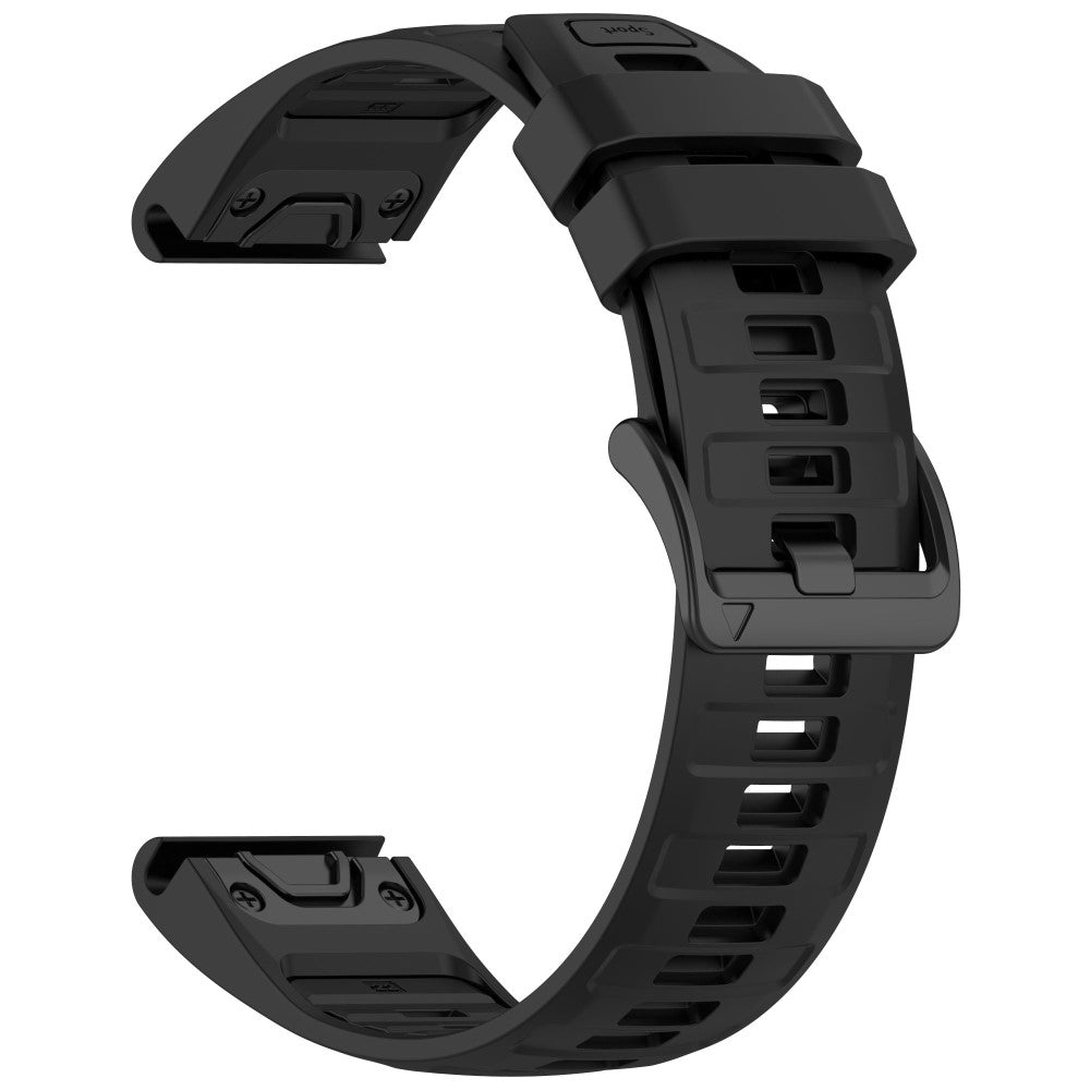 22mm Strap Garmin Fenix 8 47mm / Fenix E 47mm / Quatix 7 Pro Universal Silicone Watch Band - Black#serie_7