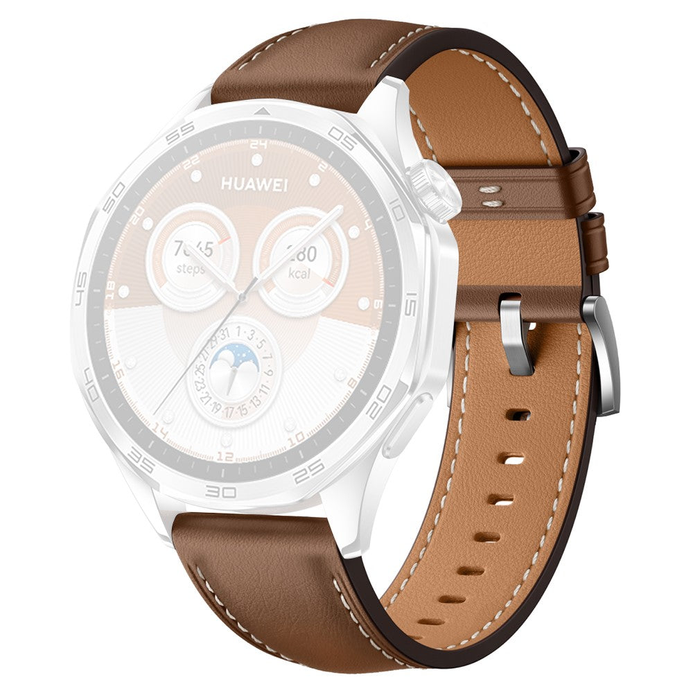 Huawei Watch GT 5 46mm / GT 5 Pro 46mm / GT 4 46mm Replacement Band 22mm Genuine Cowhide Leather Watch Strap - Brown#serie_7