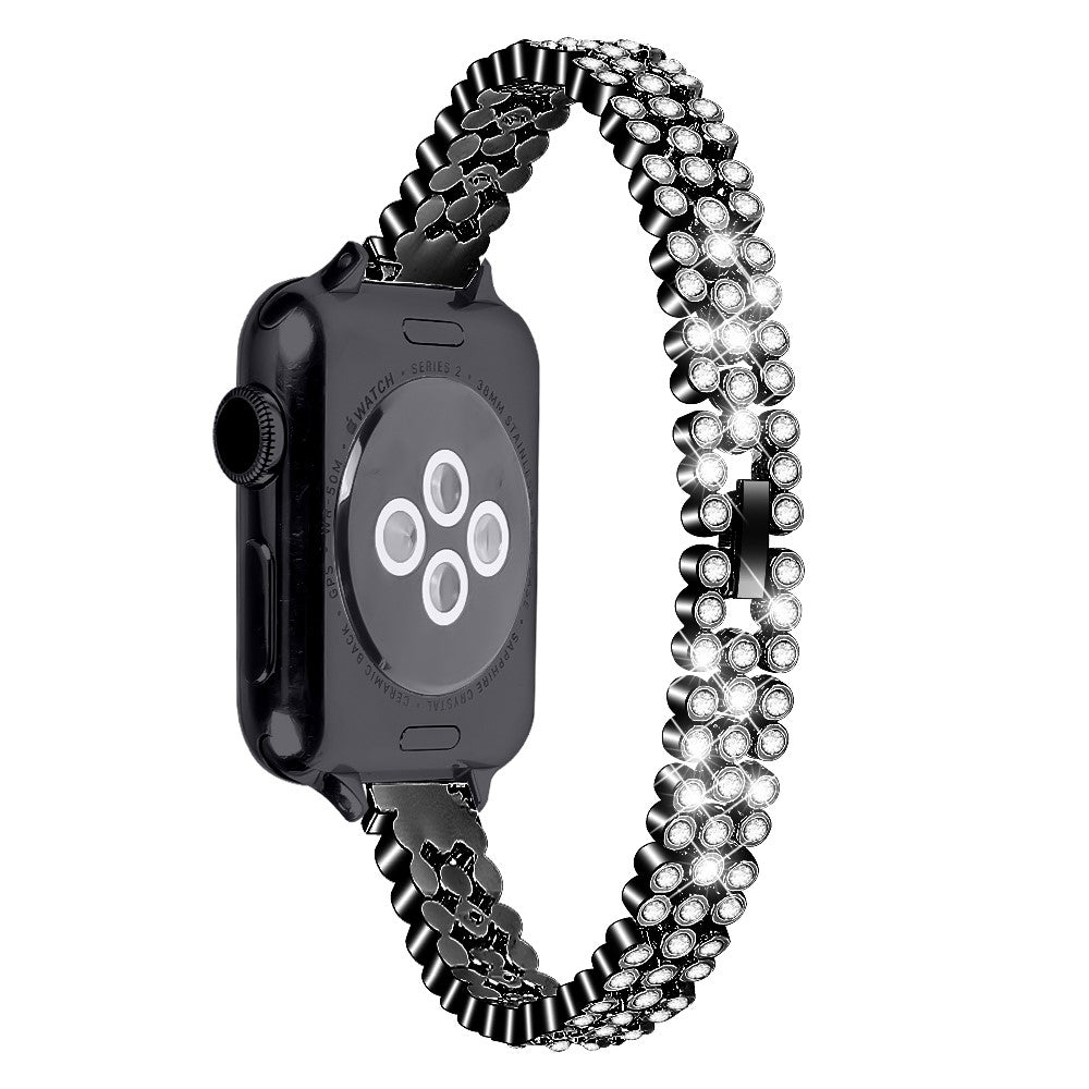 Rhinestone Strap Apple Watch Series 49mm - 45mm - 44mm - 42mm Zinc Alloy Band - Black#serie_2