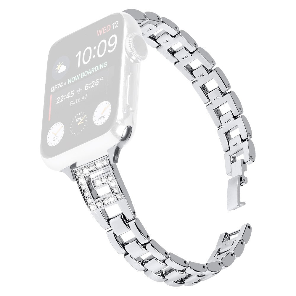 Apple Watch Series 41mm - 40mm - 38mm Watch Band G-Shape Rhinestone Decor - Silver#serie_3