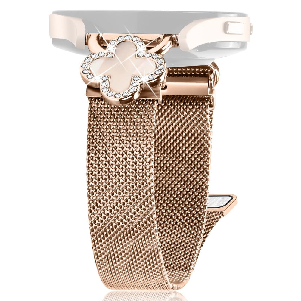 Huawei Watch GT 3 Pro 43mm Milanese Band Clover Decor Electroplated Stainless Steel Strap, Size: L - Rose Gold  /  Colored#serie_3