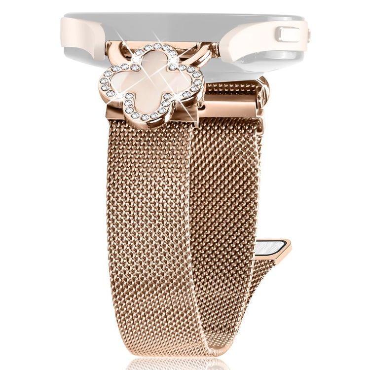Huawei Watch GT 3 Pro 43mm Milanese Band Clover Decor Electroplated Stainless Steel Strap, Size: L - Rose Gold  /  Colored#serie_3