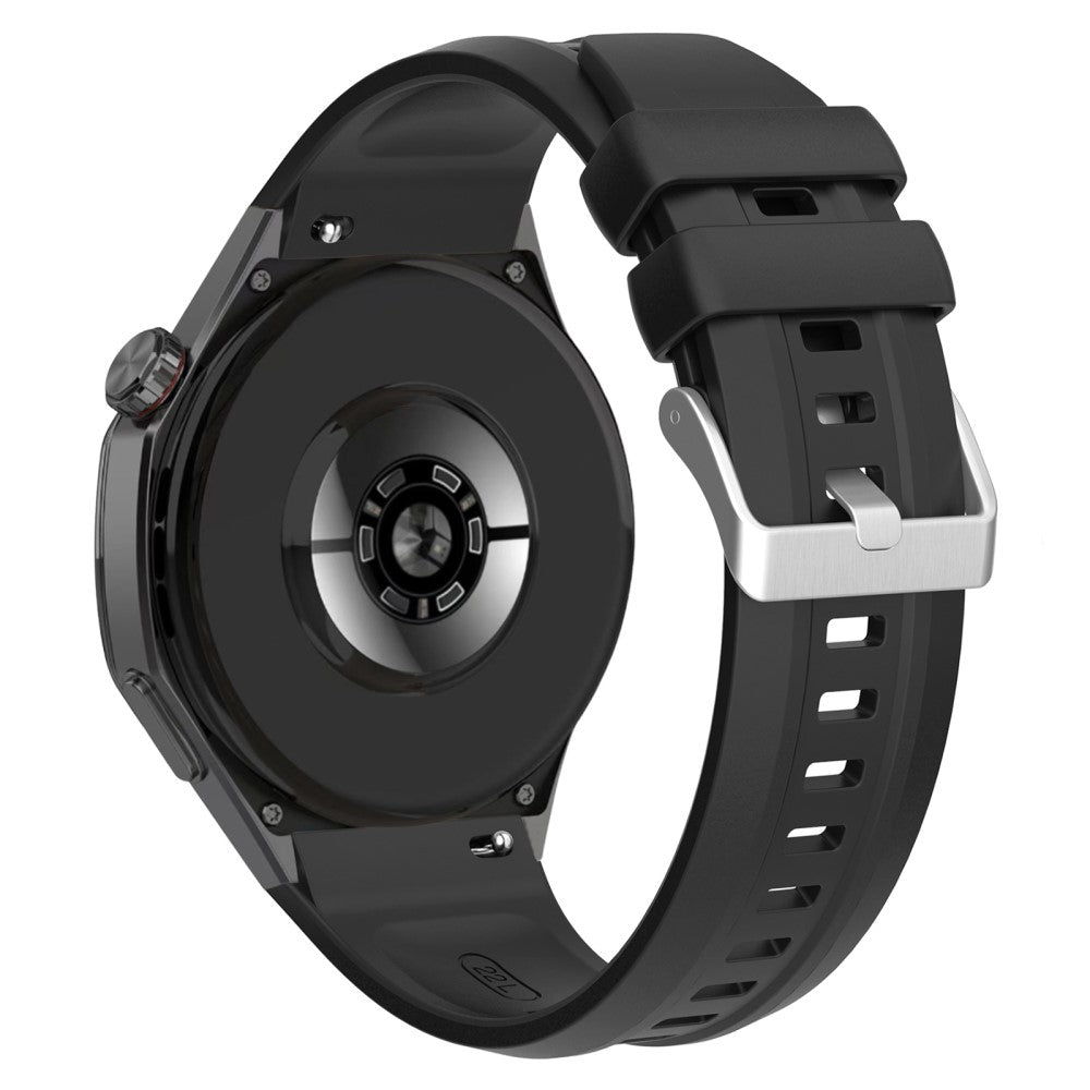 Huawei Watch GT 5 Pro 46mm Silicone Watch Strap Adjustable Strap with Silver Buckle - Black#serie_1