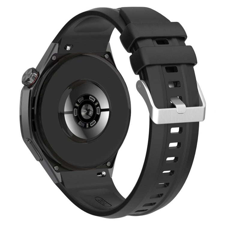 Huawei Watch GT 5 Pro 46mm Silicone Watch Strap Adjustable Strap with Silver Buckle - Black#serie_1