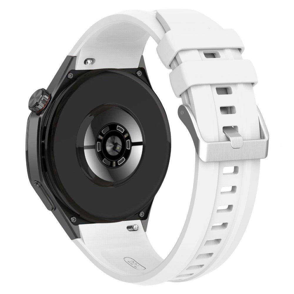 Huawei Watch GT 5 Pro 46mm Silicone Watch Strap Adjustable Strap with Silver Buckle - White#serie_3