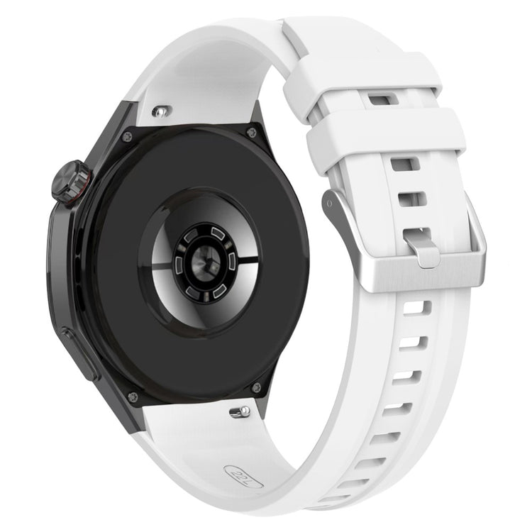 Huawei Watch GT 5 Pro 46mm Silicone Watch Strap Adjustable Strap with Silver Buckle - White#serie_3