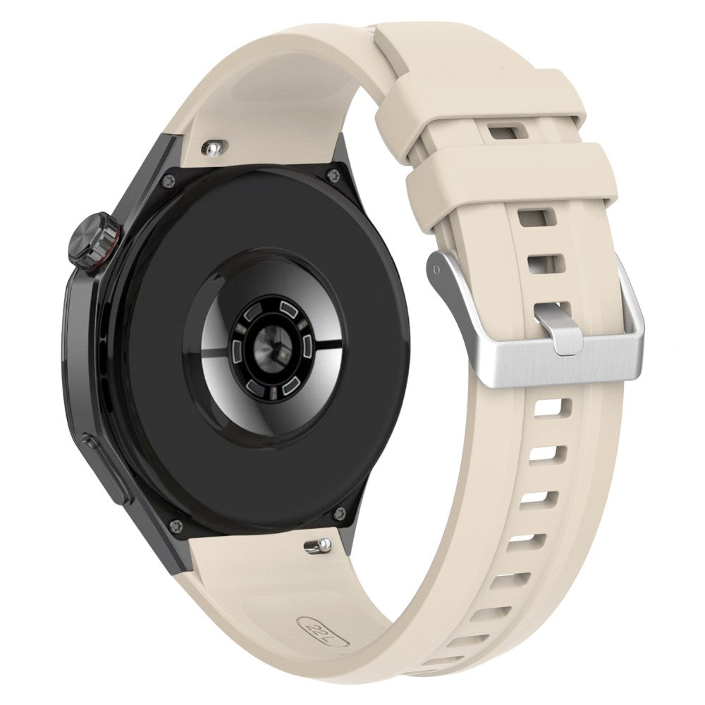 Huawei Watch GT 5 Pro 46mm Silicone Watch Strap Adjustable Strap with Silver Buckle - Ivory White#serie_7