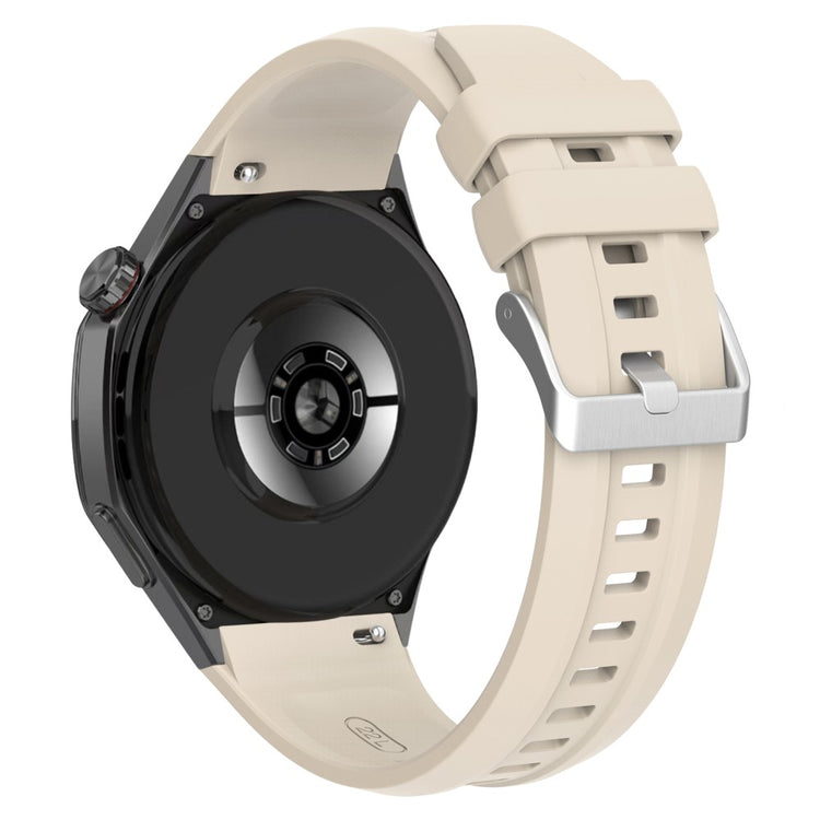 Huawei Watch GT 5 Pro 46mm Silicone Watch Strap Adjustable Strap with Silver Buckle - Ivory White#serie_7