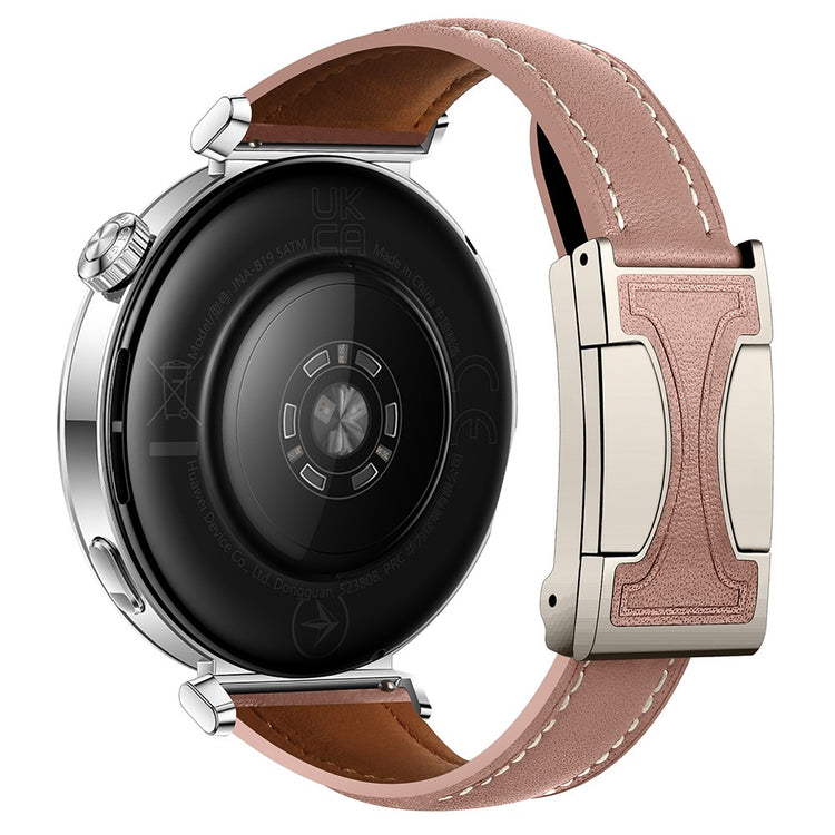20mm Genuine Cow Leather Strap Samsung Galaxy Watch7 44mm / 40mm / Huawei Watch GT 3 42mm Flat Texture Magnetic Watch Band - Smoky Purple#serie_8