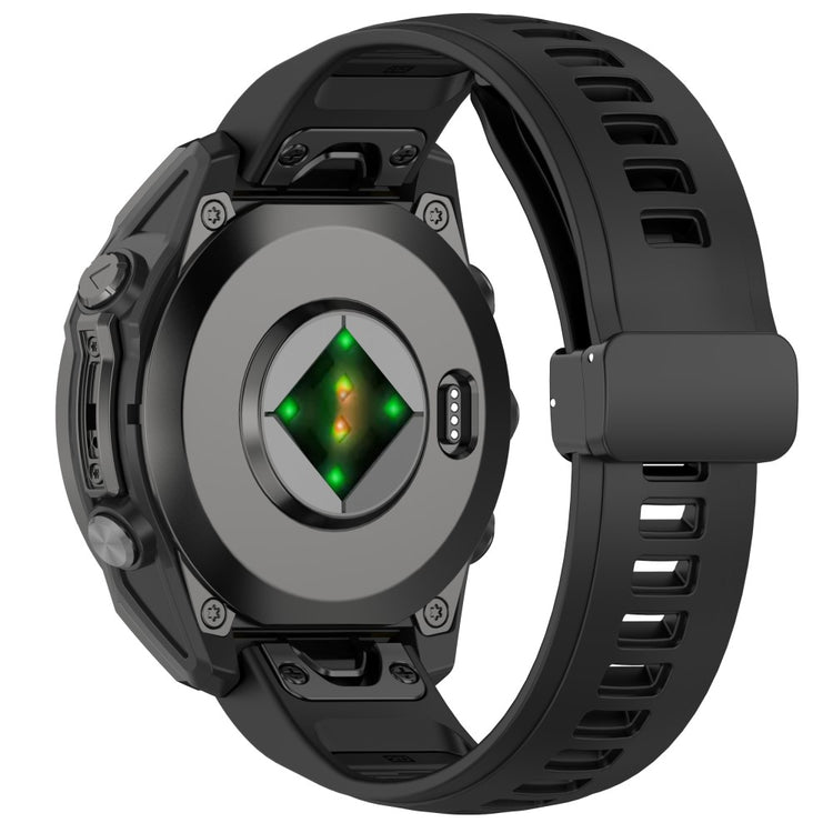 20mm Watch Band Garmin Fenix 8 43mm / Descent MK3i / Fenix 7S Breathable Silicone Strap with Magnetic Folding Clasp - Black#serie_5
