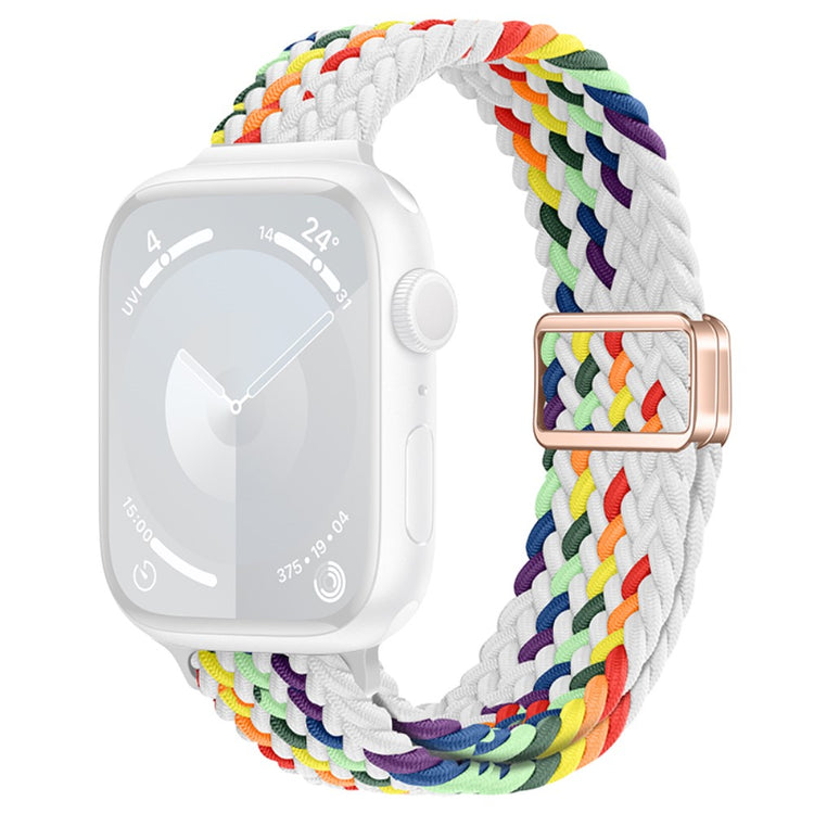 KALEBOL Braided Watch Strap Apple Watch Series 10 42mm Magnetic Nylon Sport Wristbands - White Rainbow#serie_3