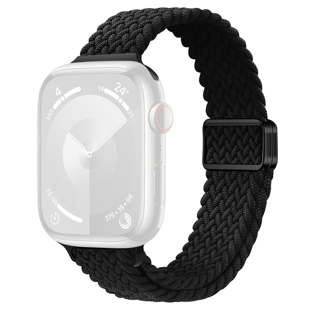 KALEBOL Braided Watch Strap Apple Watch Series 10 42mm Magnetic Nylon Sport Wristbands - Black#serie_8