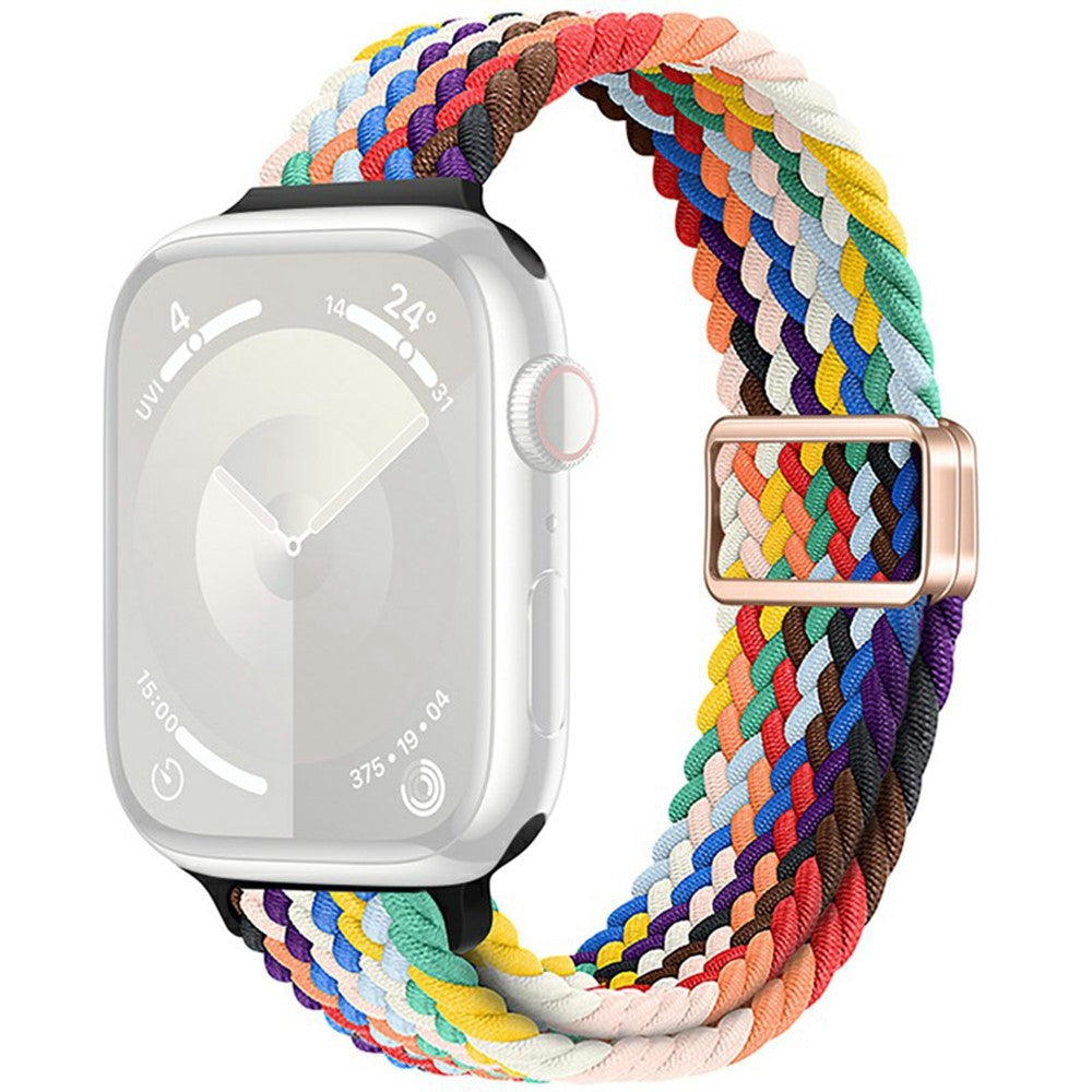 KALEBOL Braided Watch Band Apple Watch Series 10 42mm Elastic Nylon Strap - Rainbow#serie_1