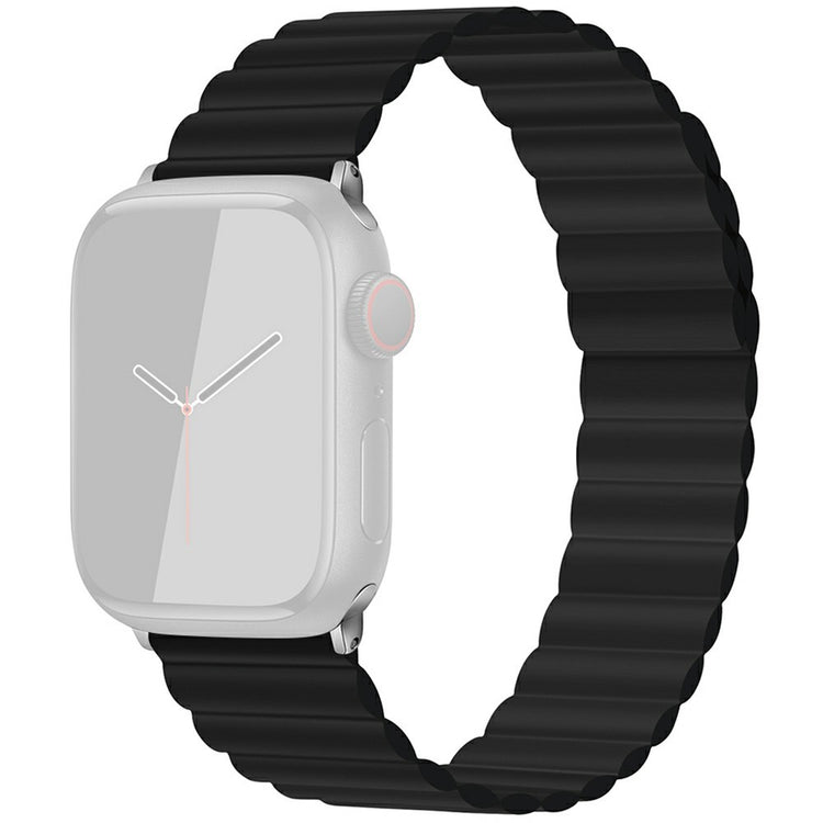 KALEBOL Magnetic Watch Band Apple Watch Series 10 42mm Silicone Adjustable Strap - Black#serie_7