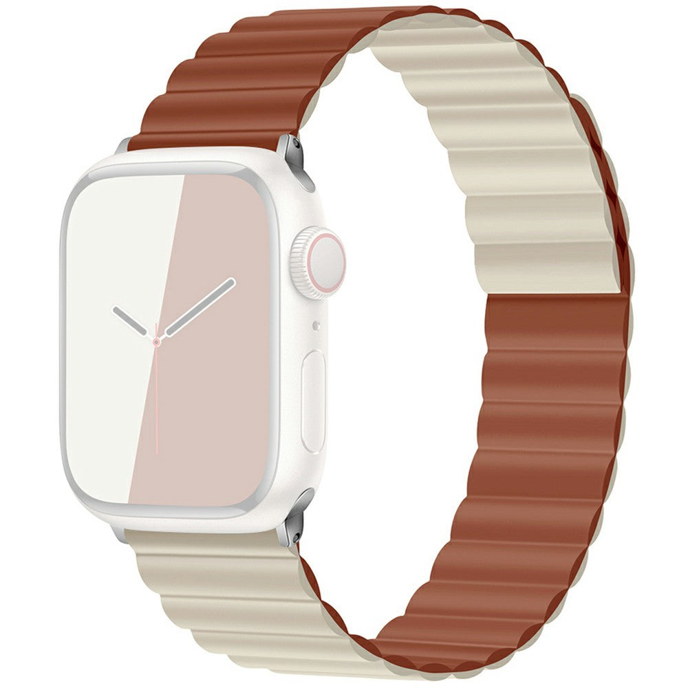 KALEBOL Magnetic Watch Band Apple Watch Series 10 42mm Silicone Adjustable Strap - Coffee Beige#serie_11