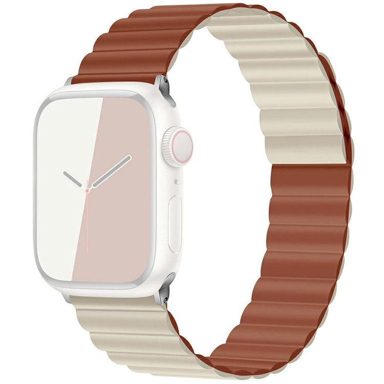 KALEBOL Magnetic Watch Band Apple Watch Series 10 42mm Silicone Adjustable Strap - Coffee Beige#serie_11