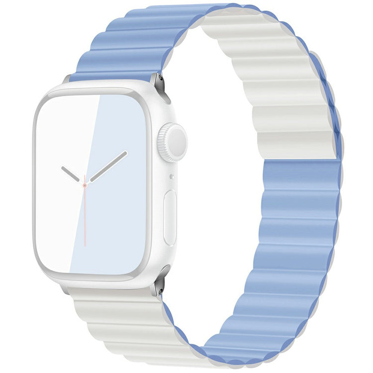KALEBOL Magnetic Watch Band Apple Watch Series 10 42mm Silicone Adjustable Strap - Blue Grey White#serie_12