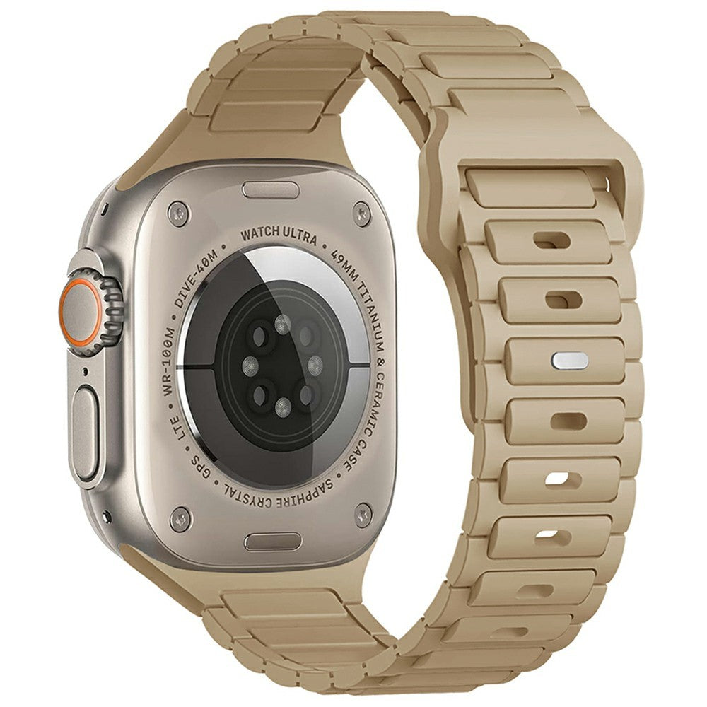KALEBOL Watch Strap Apple Watch Series 10 42mm Three Bead Silicone Band - Brown#serie_1