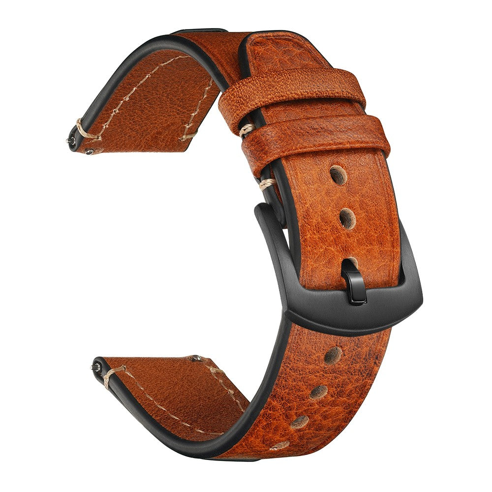 18mm Strap Huawei Watch GT 5 Pro 42mm / GT 5 41mm / Garmin Venu 3S / Forerunner 265S Genuine Cow Leather Watch Band - Brownish Red#serie_7