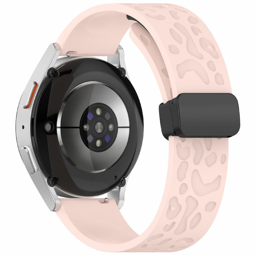 KALEBOL 18mm Magnetic Silicone Strap Huawei Watch GT 5 41mm / GT 4 41mm / Garmin Venu 3S Leopard Print Watch Band - Pink#serie_3