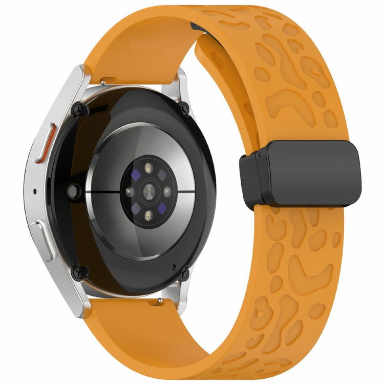 KALEBOL 18mm Magnetic Silicone Strap Huawei Watch GT 5 41mm / GT 4 41mm / Garmin Venu 3S Leopard Print Watch Band - Yellow#serie_5