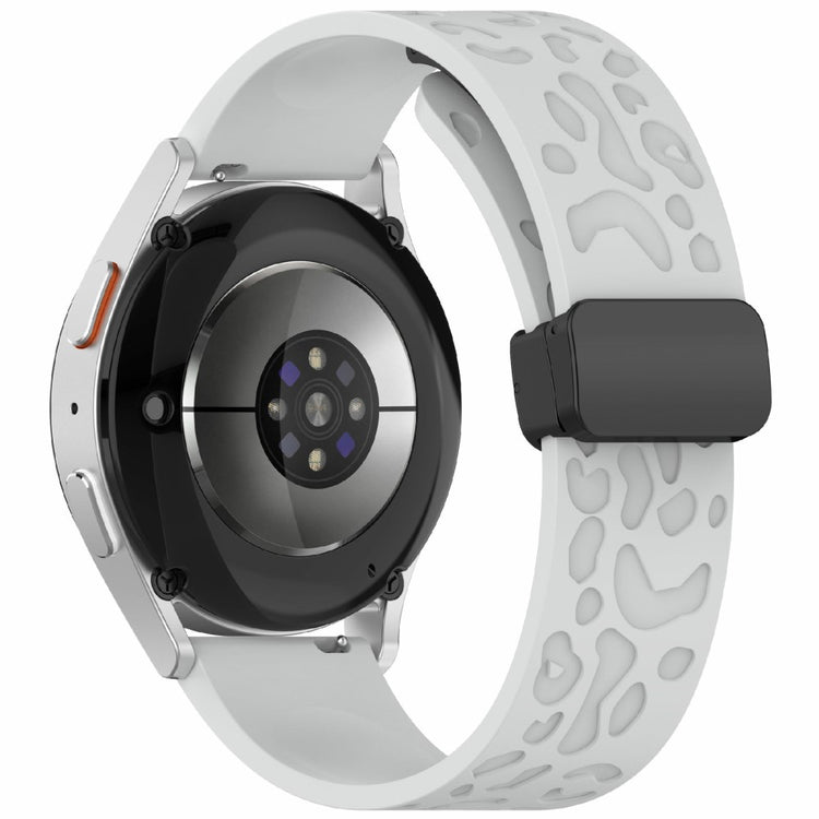 KALEBOL 18mm Magnetic Silicone Strap Huawei Watch GT 5 41mm / GT 4 41mm / Garmin Venu 3S Leopard Print Watch Band - Light Grey#serie_7