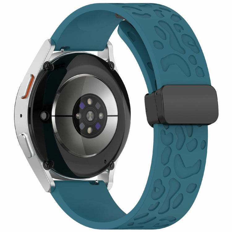 KALEBOL 18mm Magnetic Silicone Strap Huawei Watch GT 5 41mm / GT 4 41mm / Garmin Venu 3S Leopard Print Watch Band - Dark Blue#serie_8