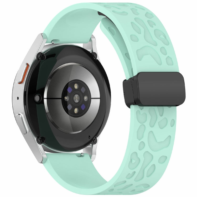 KALEBOL 18mm Magnetic Silicone Strap Huawei Watch GT 5 41mm / GT 4 41mm / Garmin Venu 3S Leopard Print Watch Band - Teal#serie_9