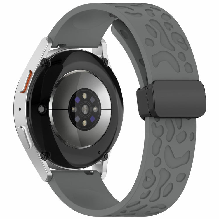 KALEBOL 18mm Magnetic Silicone Strap Huawei Watch GT 5 41mm / GT 4 41mm / Garmin Venu 3S Leopard Print Watch Band - Dark Grey#serie_10