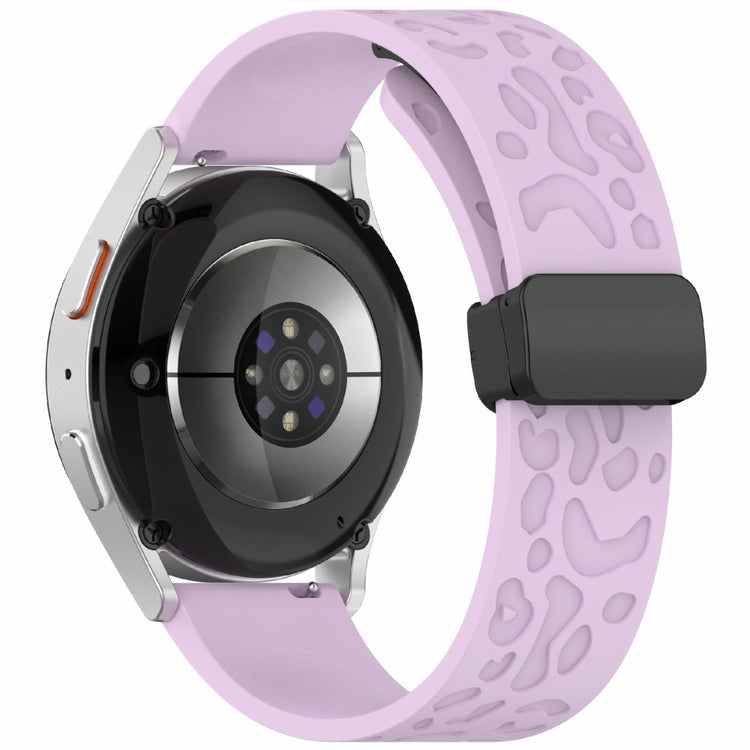 KALEBOL 18mm Magnetic Silicone Strap Huawei Watch GT 5 41mm / GT 4 41mm / Garmin Venu 3S Leopard Print Watch Band - Purple#serie_12