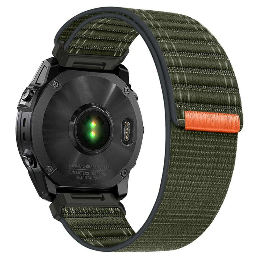 KALEBOL 22mm Nylon Watch Strap Garmin Fenix 7 / 7 Pro / 6 / 6 Pro Ocean Wave Wrist Band - Army Green#serie_2