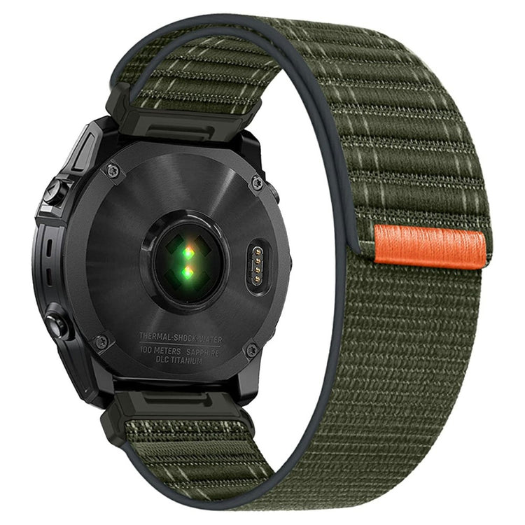 KALEBOL 22mm Nylon Watch Strap Garmin Fenix 7 / 7 Pro / 6 / 6 Pro Ocean Wave Wrist Band - Army Green#serie_2