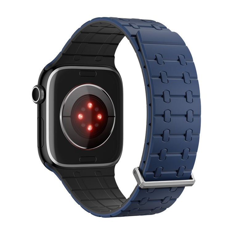 KALEBOL Magnetic Watch Band Apple Watch Series 10 42mm Silicone Strap - Dark Blue + Black#serie_4