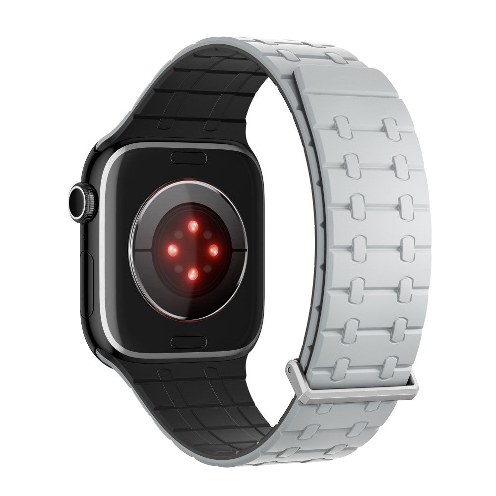 KALEBOL Magnetic Watch Band Apple Watch Series 10 42mm Silicone Strap - Light Grey + Black#serie_5