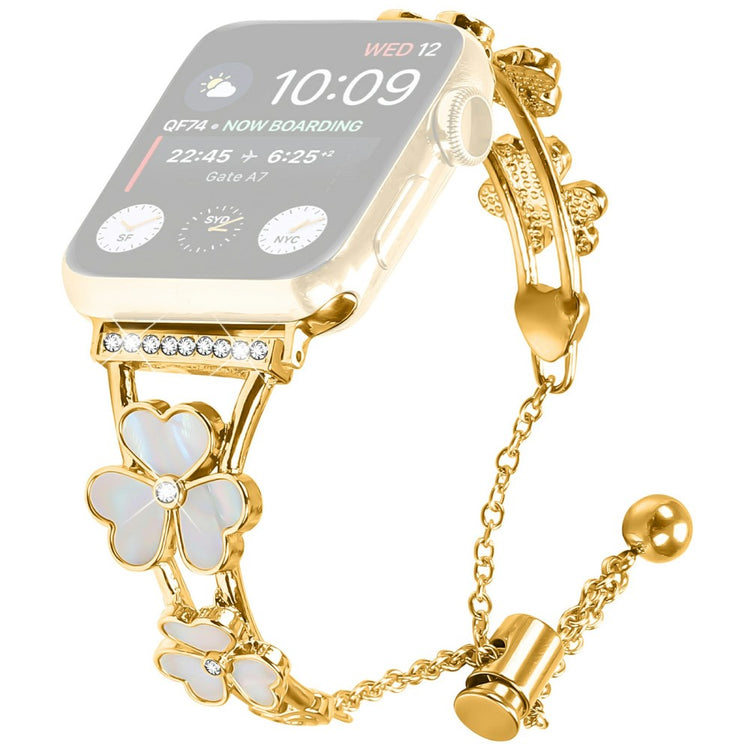 Watchband Apple Watch Series 10 42mm Heart Clover Zinc Alloy Metal Strap - Gold#serie_2