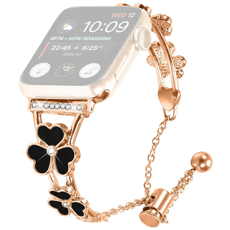 Watchband Apple Watch Series 10 42mm Heart Clover Zinc Alloy Metal Strap - Rose Gold#serie_3