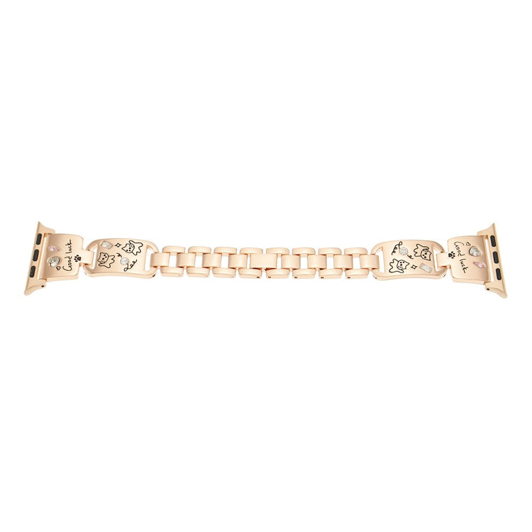 Metal Strap Apple Watch Series 10 42mm Watch Band Cat Pattern - Rose Gold#serie_4