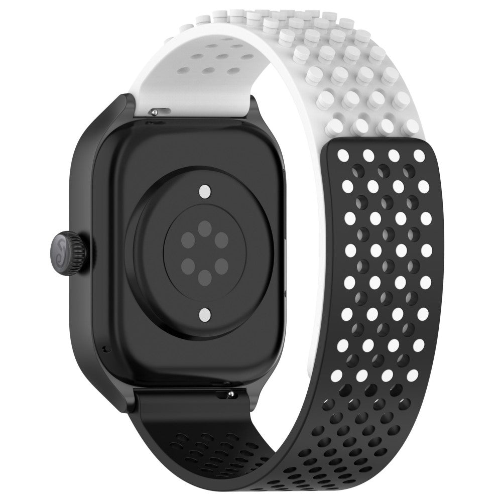 KALEBOL 22mm Silicone Strap Samsung Galaxy Watch3 45mm / Huawei Watch GT 5 46mm / GT 5 Pro 46mm Flat Push Type Watch Band - White+Black#serie_14