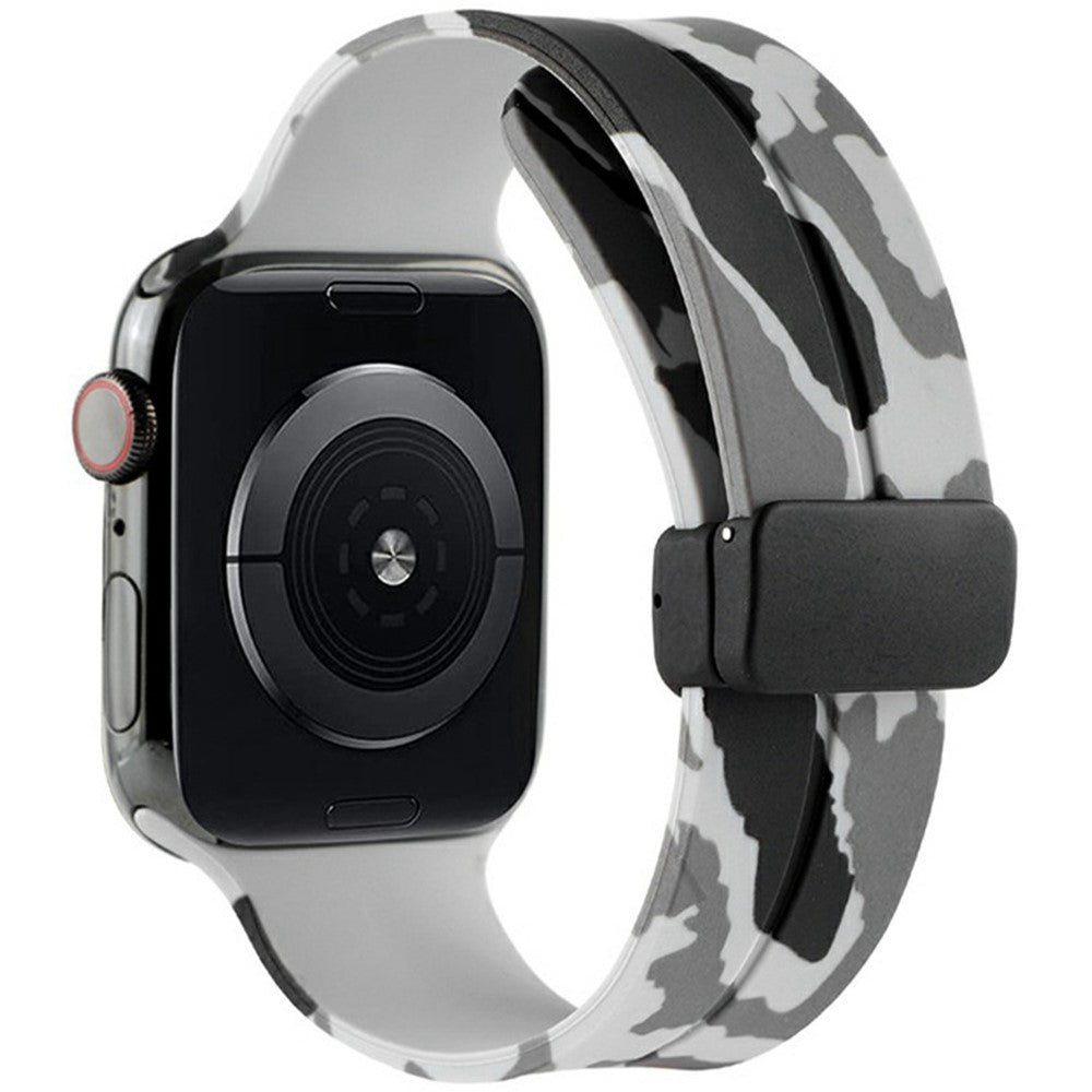KALEBOL Camouflage Silicone Strap Apple Watch Series 41mm - 40mm - 38mm Magnetic Watch Band - Light Grey#serie_1
