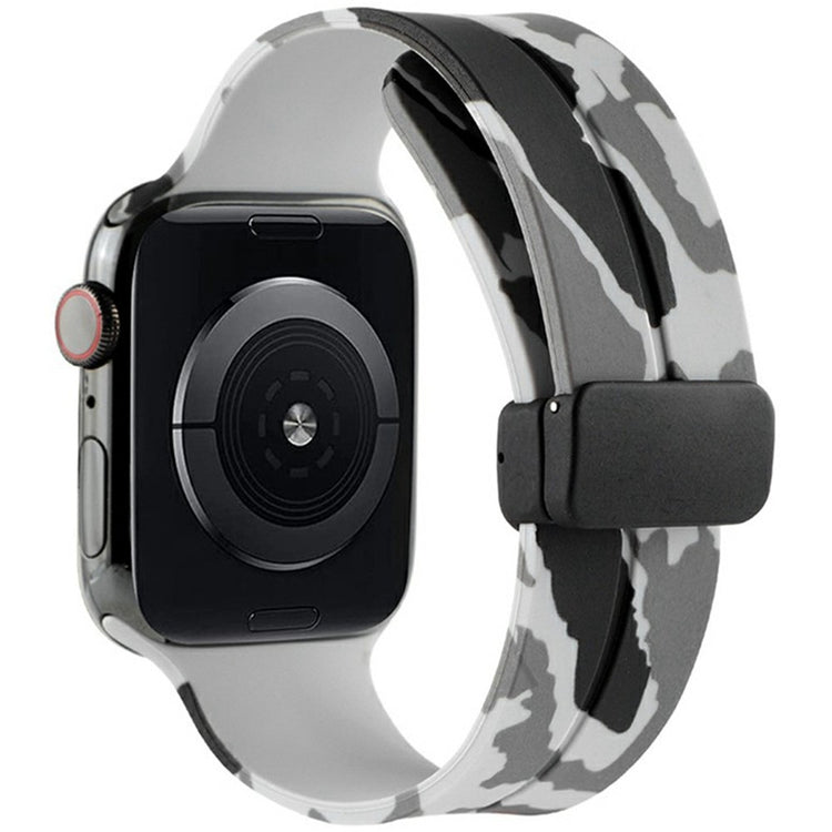 KALEBOL Camouflage Silicone Strap Apple Watch Series 41mm - 40mm - 38mm Magnetic Watch Band - Light Grey#serie_1