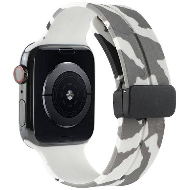 KALEBOL Camouflage Silicone Strap Apple Watch Series 41mm - 40mm - 38mm Magnetic Watch Band - White#serie_2