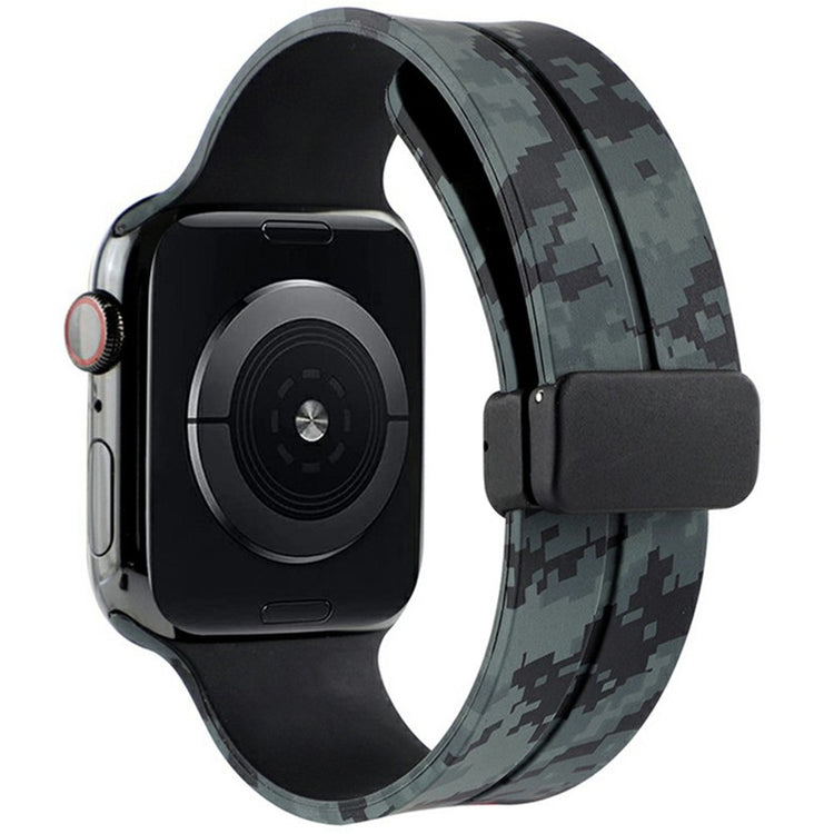 KALEBOL Camouflage Silicone Strap Apple Watch Series 41mm - 40mm - 38mm Magnetic Watch Band - Black#serie_3