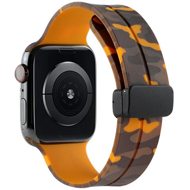 KALEBOL Camouflage Silicone Strap Apple Watch Series 41mm - 40mm - 38mm Magnetic Watch Band - Yellow#serie_5