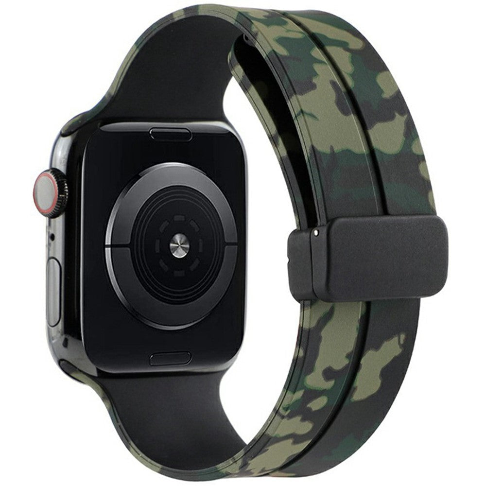KALEBOL Camouflage Silicone Strap Apple Watch Series 41mm - 40mm - 38mm Magnetic Watch Band - Army Green#serie_8