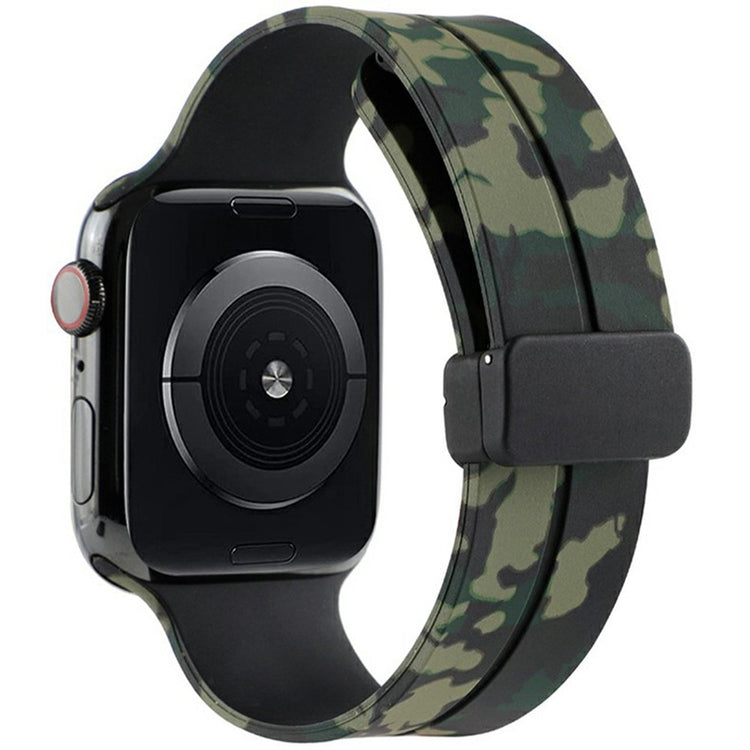 KALEBOL Camouflage Silicone Strap Apple Watch Series 41mm - 40mm - 38mm Magnetic Watch Band - Army Green#serie_8