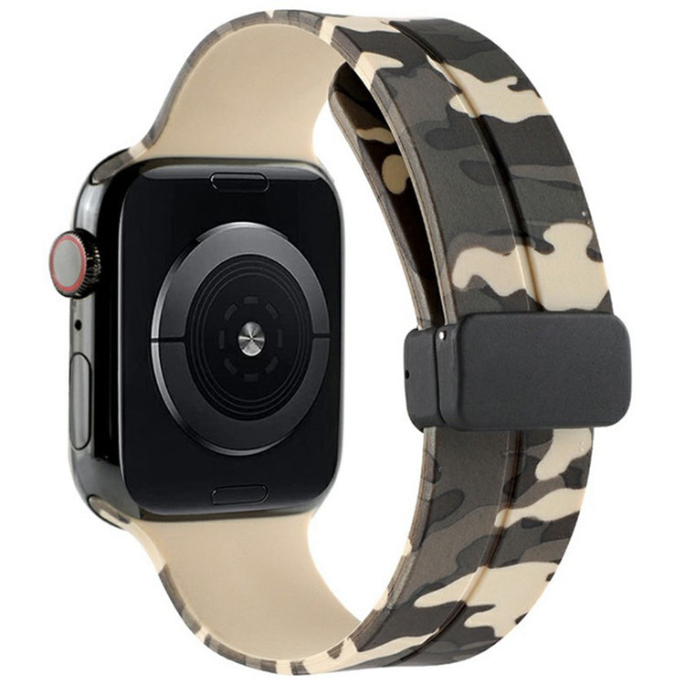 KALEBOL Camouflage Silicone Strap Apple Watch Series 41mm - 40mm - 38mm Magnetic Watch Band - Khaki#serie_9