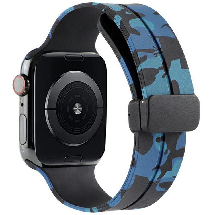 KALEBOL Camouflage Silicone Strap Apple Watch Series 41mm - 40mm - 38mm Magnetic Watch Band - Blue#serie_10