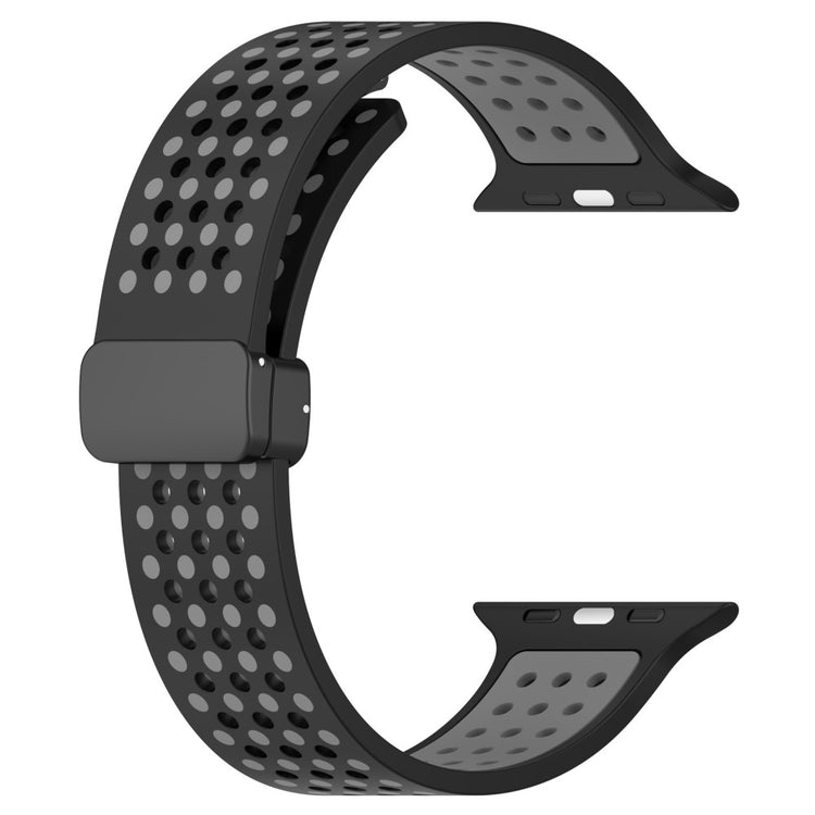 KALEBOL Magnetic Silicone Strap Apple Watch Series 41mm - 40mm - 38mm Dual Color Watch Band - Black+Grey#serie_5