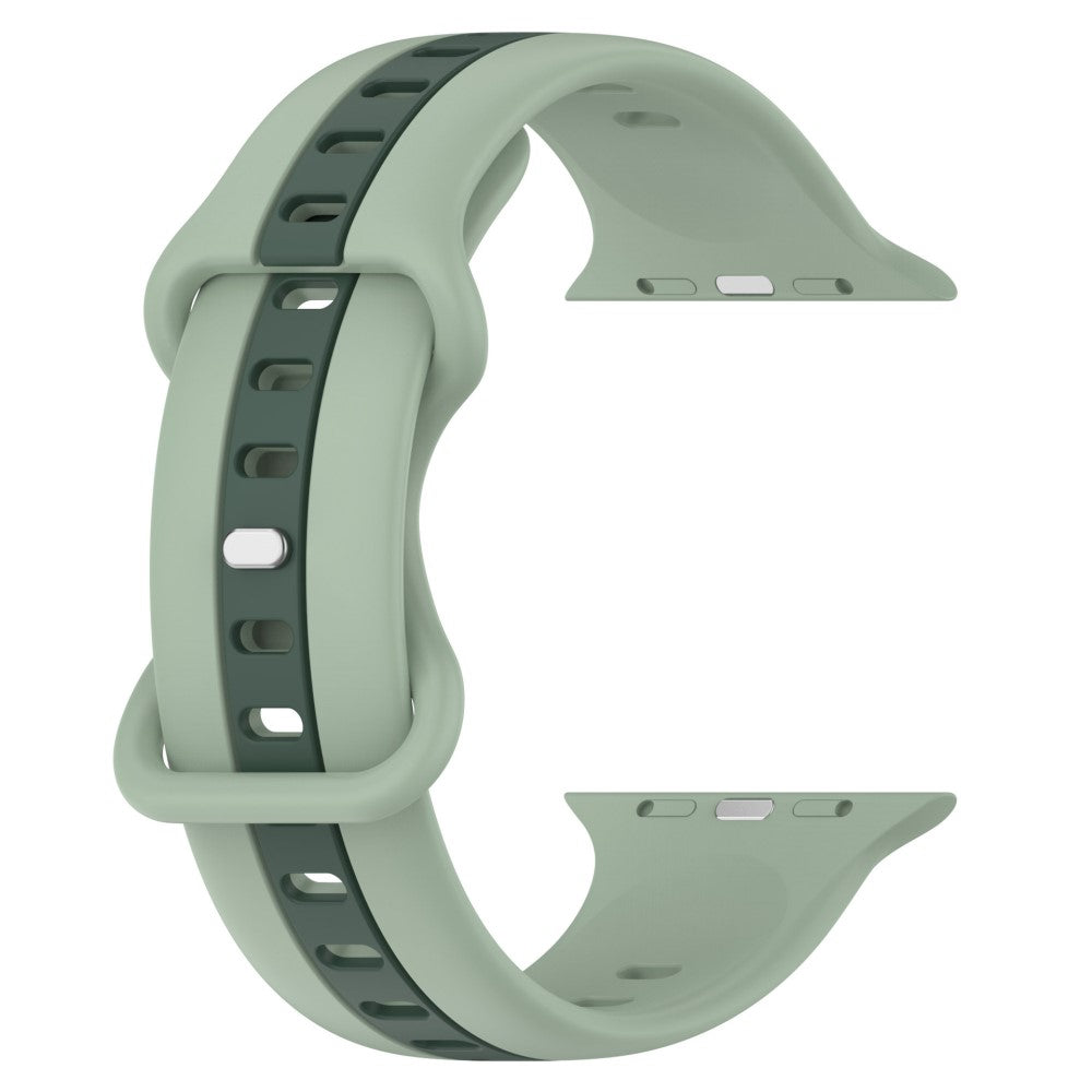 KALEBOL Dual Color Silicone Strap Apple Watch Series 41mm - 40mm - 38mm Butterfly Buckle Watch Band - Blackish Green#serie_10